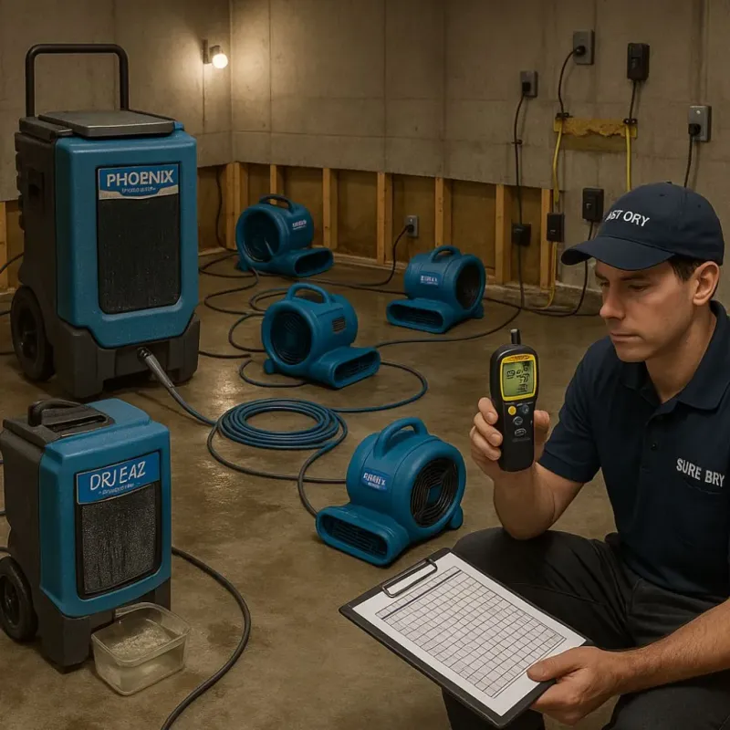 Structural Drying and Dehumidification process in Baldwyn, MS